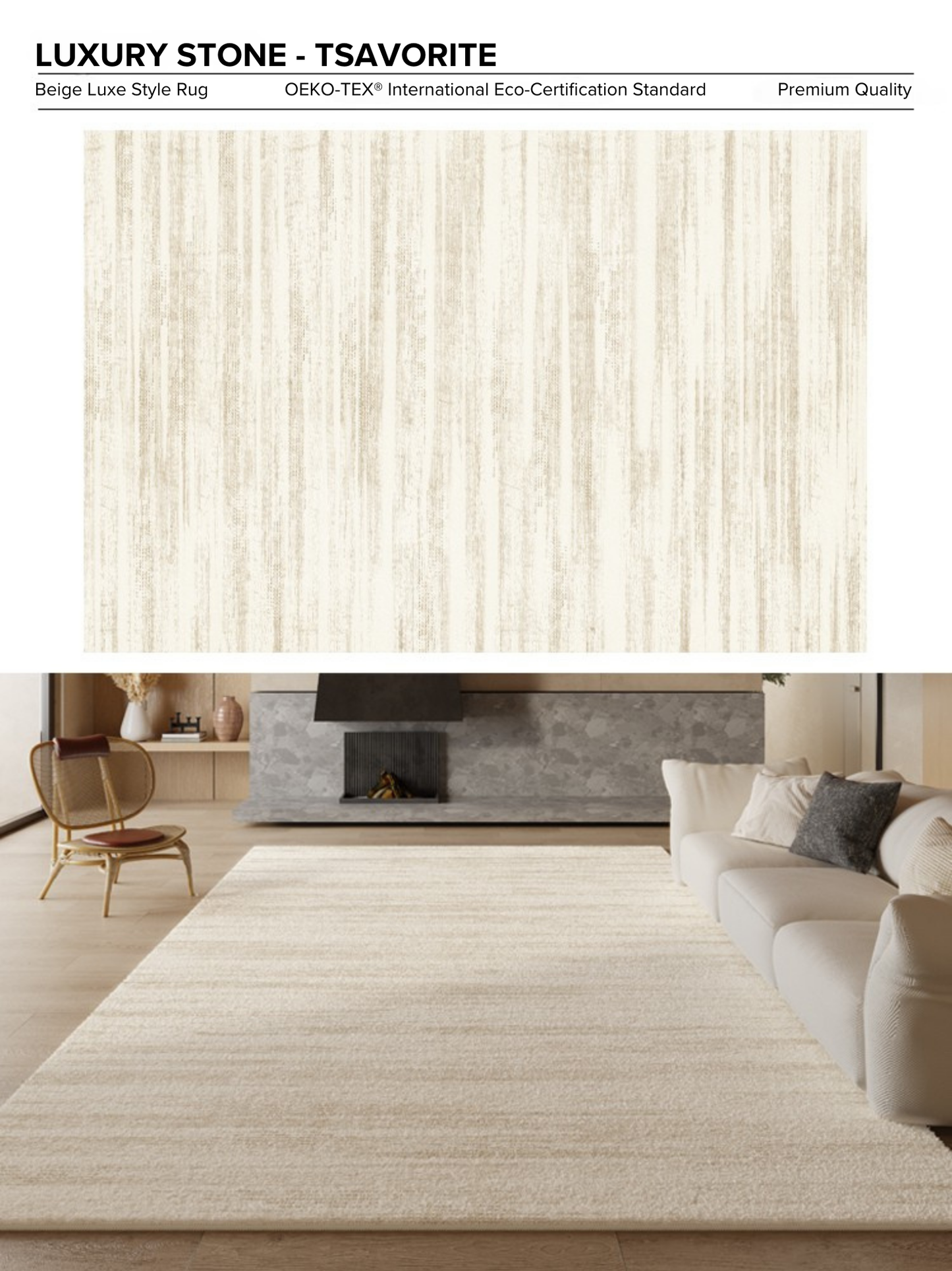 [2025] LUXURY STONE – Elegant Sofa Rug | Waterproof, Stain-Resistant, 15mm Thick & Ultra-Soft